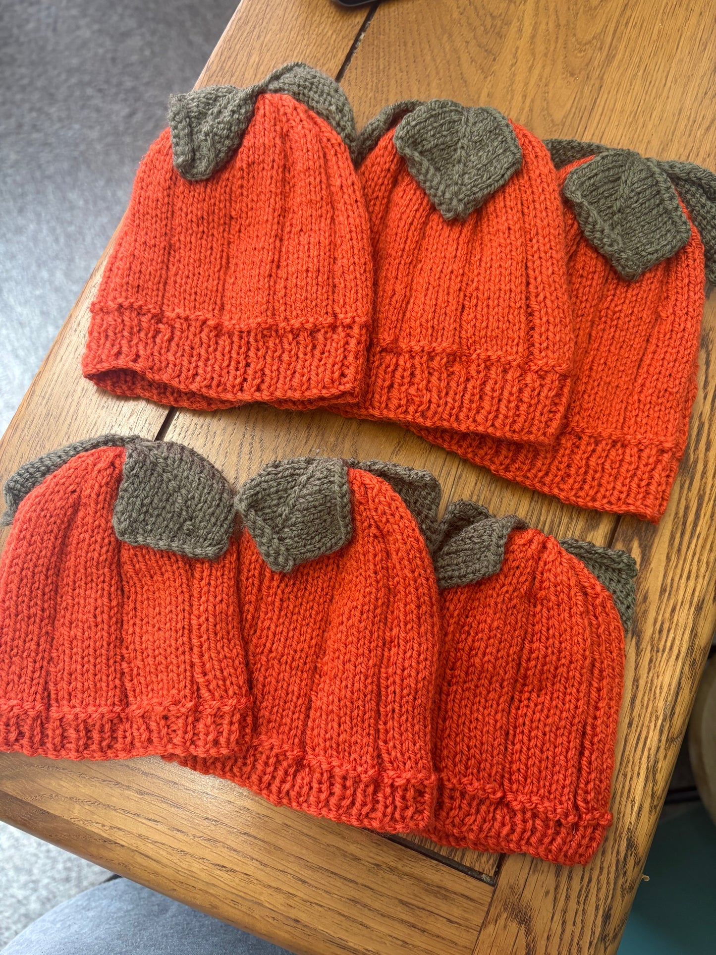 HAND KNITTED PUMPKIN HATS