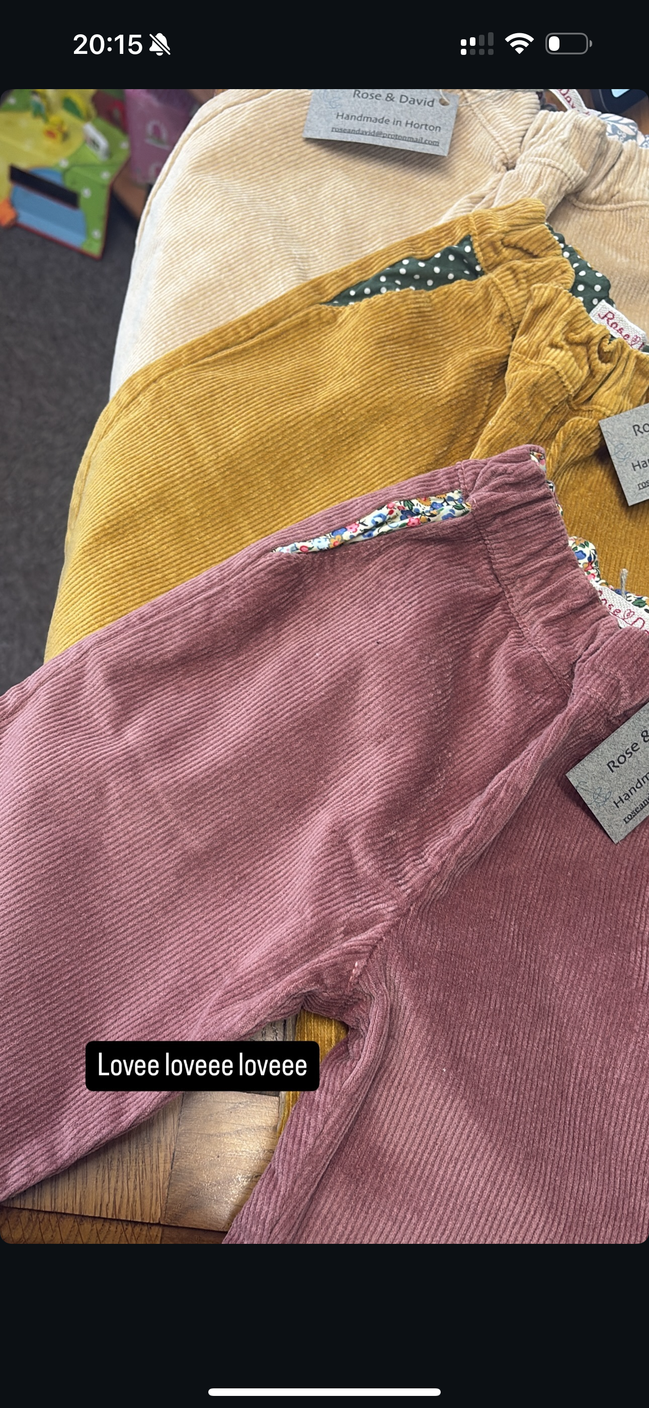 ROSE AND DAVID - CORD TROUSERS